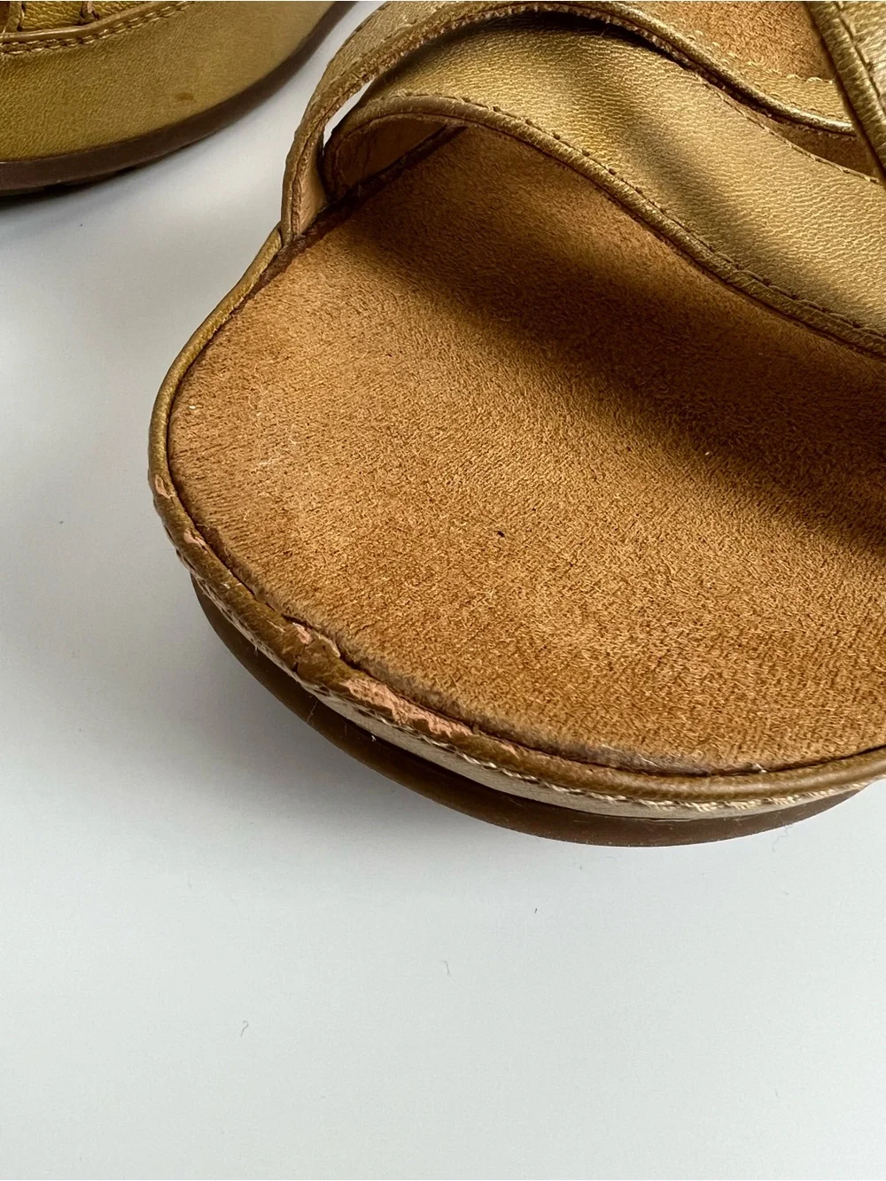 Baretraps Lotti Womens 11‎ Tan Strappy Wedge Sandals Memory Foam Comfort Shoes
